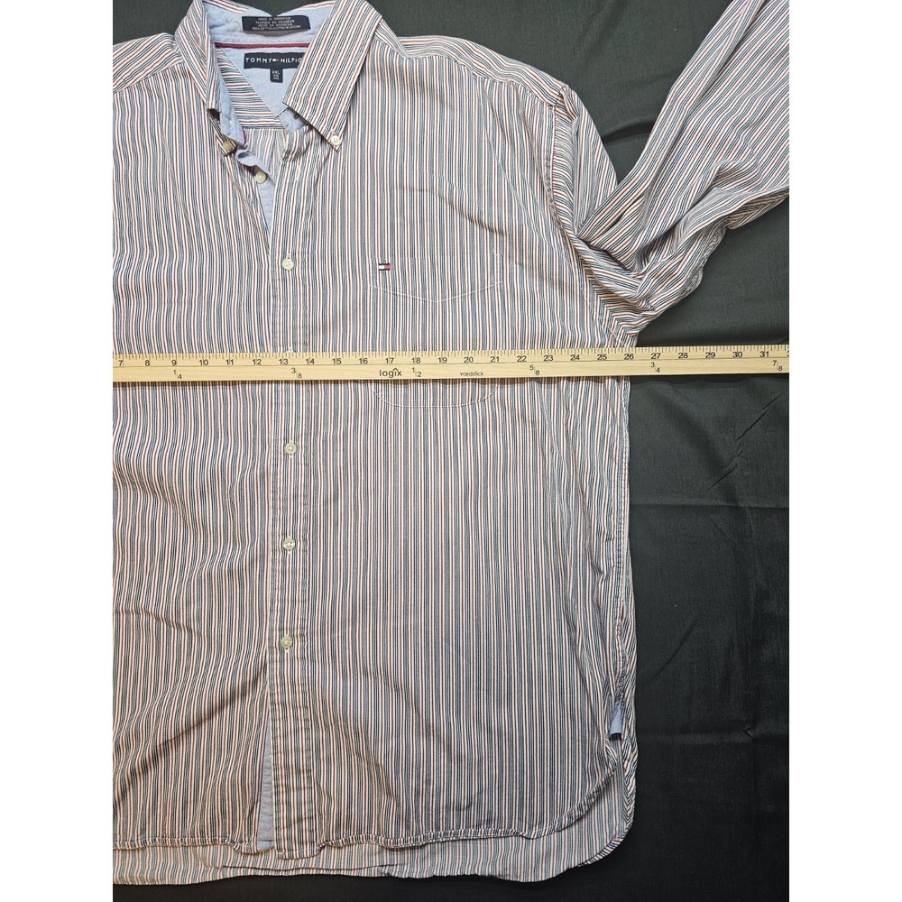 Tommy Hilfiger Mens XXL Button Down Shirt Classic Preppy Casual Y2K - Picture 4 of 5